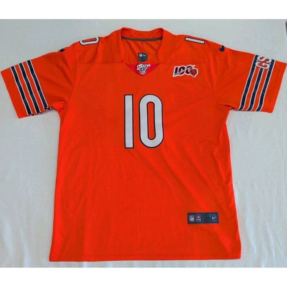 Nike On Field Stitched Chicago Bears Jersey #10 Mitchell Trubisky Size Men’s XXL
